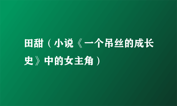 田甜（小说《一个吊丝的成长史》中的女主角）