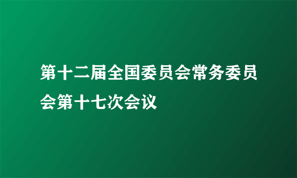 第十二届全国委员会常务委员会第十七次会议