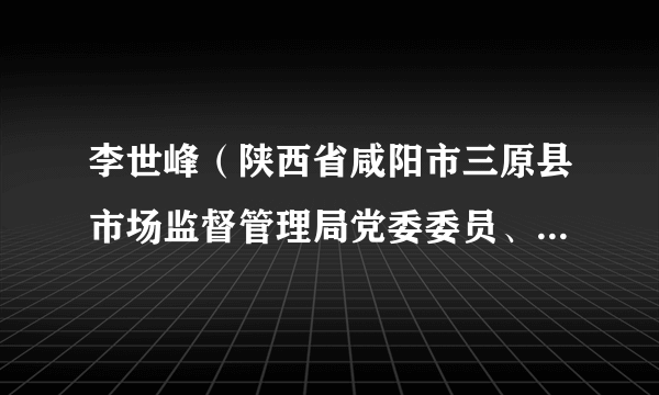 李世峰（陕西省咸阳市三原县市场监督管理局党委委员、副局长）