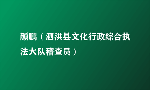 颜鹏（泗洪县文化行政综合执法大队稽查员）