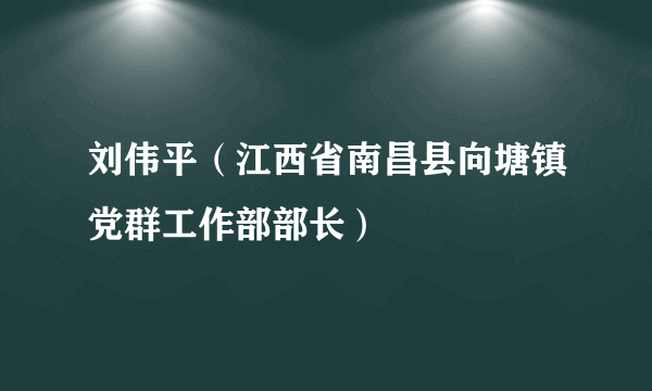 刘伟平（江西省南昌县向塘镇党群工作部部长）