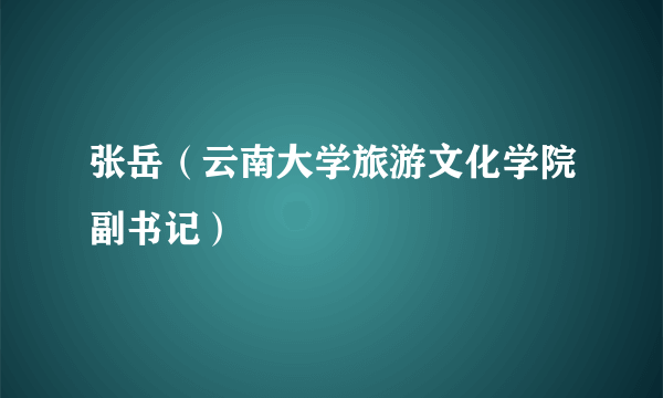 张岳（云南大学旅游文化学院副书记）