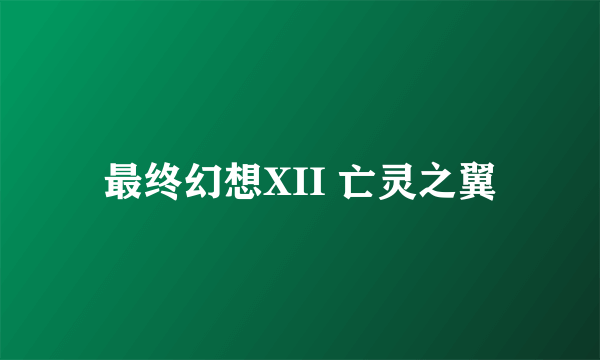 最终幻想XII 亡灵之翼