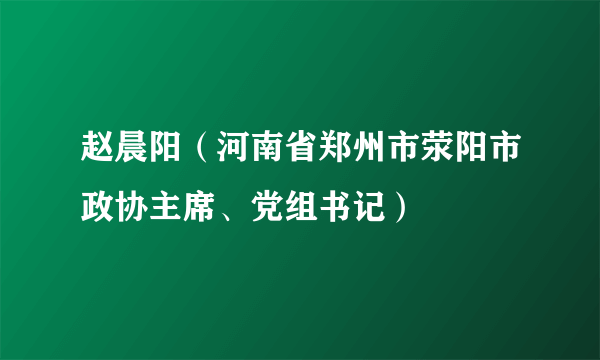 赵晨阳（河南省郑州市荥阳市政协主席、党组书记）