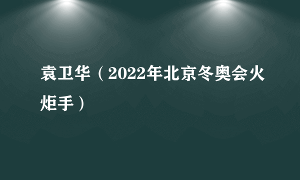 袁卫华（2022年北京冬奥会火炬手）