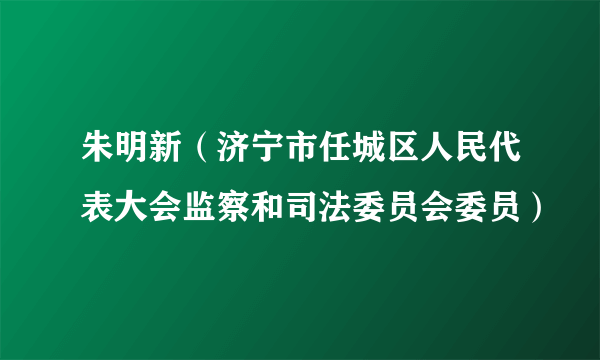 朱明新（济宁市任城区人民代表大会监察和司法委员会委员）