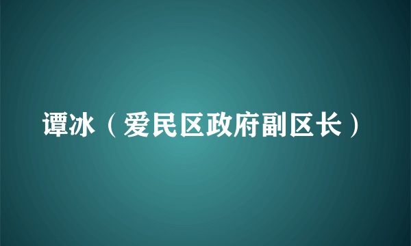 谭冰（爱民区政府副区长）