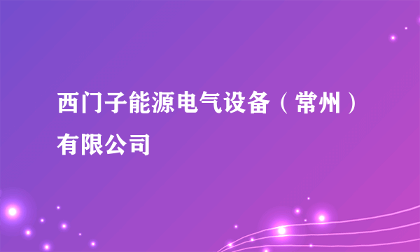 西门子能源电气设备（常州）有限公司