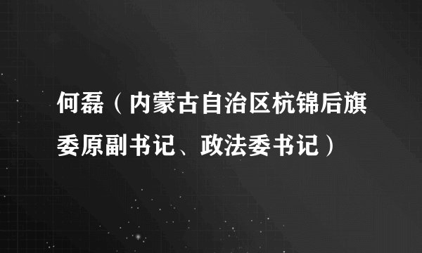 何磊（内蒙古自治区杭锦后旗委原副书记、政法委书记）