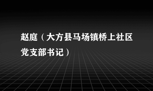 赵庭（大方县马场镇桥上社区党支部书记）