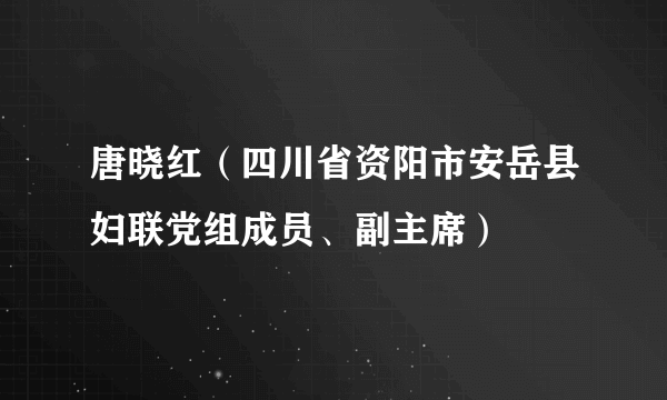 唐晓红（四川省资阳市安岳县妇联党组成员、副主席）