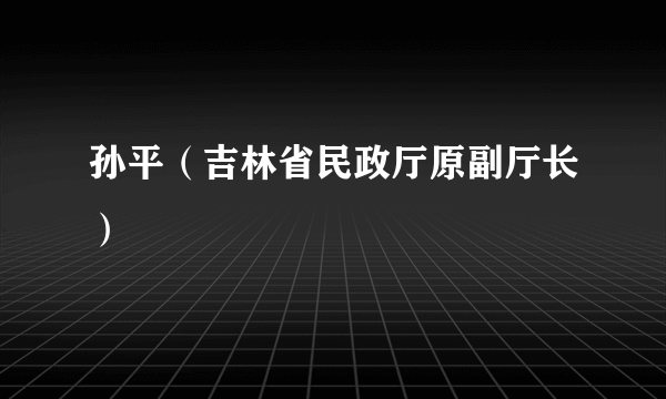 孙平（吉林省民政厅原副厅长）