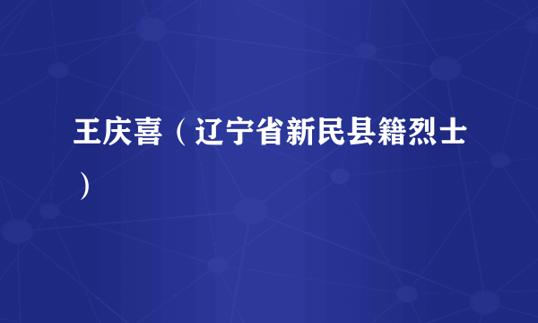 王庆喜（辽宁省新民县籍烈士）