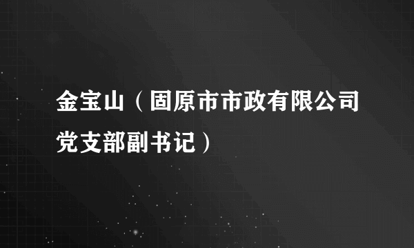 金宝山（固原市市政有限公司党支部副书记）