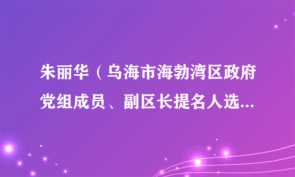 朱丽华（乌海市海勃湾区政府党组成员、副区长提名人选，区发展和改革委员会党组书记、主任）