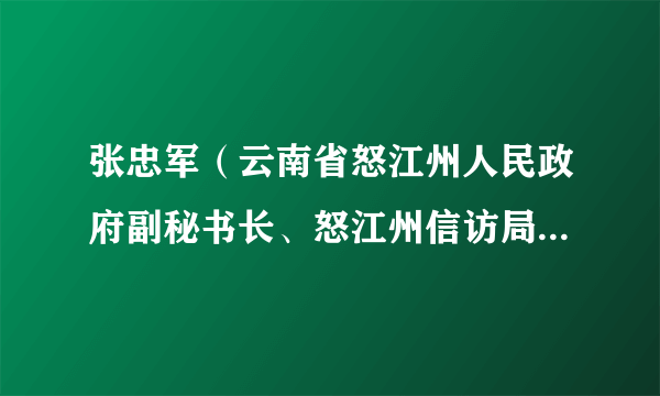 张忠军（云南省怒江州人民政府副秘书长、怒江州信访局党组书记、局长）