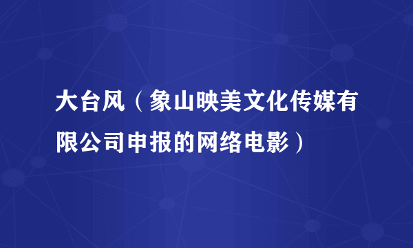 大台风（象山映美文化传媒有限公司申报的网络电影）