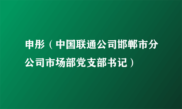 申彤（中国联通公司邯郸市分公司市场部党支部书记）