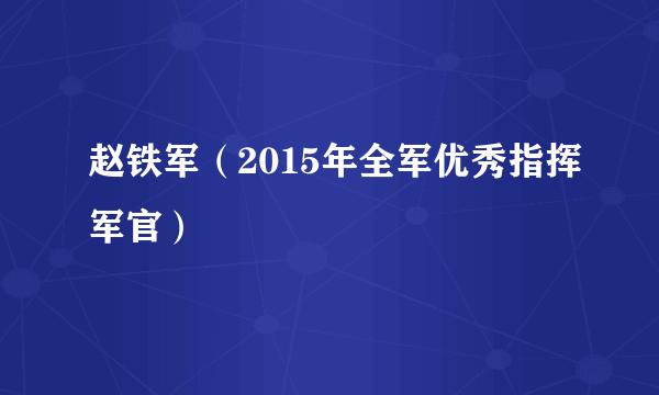 赵铁军（2015年全军优秀指挥军官）