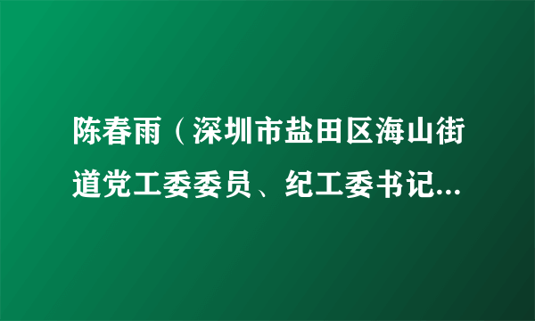 陈春雨（深圳市盐田区海山街道党工委委员、纪工委书记（派出监察组组长））