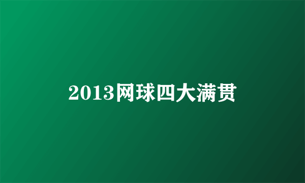 2013网球四大满贯