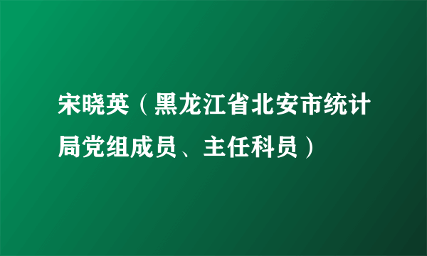 宋晓英（黑龙江省北安市统计局党组成员、主任科员）