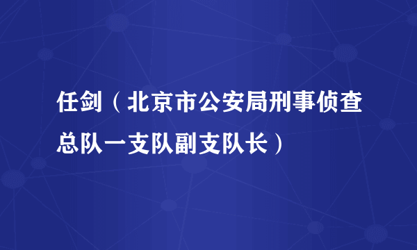 任剑（北京市公安局刑事侦查总队一支队副支队长）