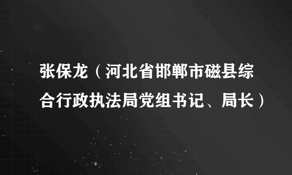 张保龙（河北省邯郸市磁县综合行政执法局党组书记、局长）