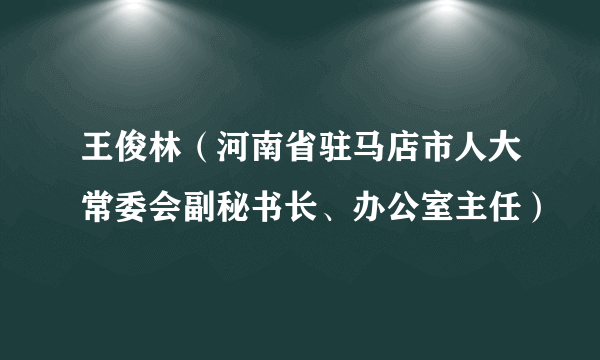 王俊林（河南省驻马店市人大常委会副秘书长、办公室主任）