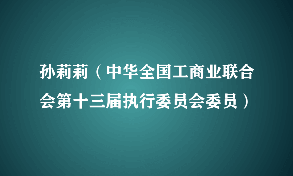 孙莉莉（中华全国工商业联合会第十三届执行委员会委员）