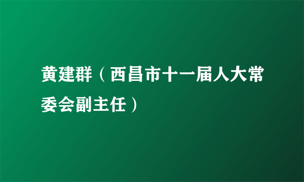 黄建群（西昌市十一届人大常委会副主任）