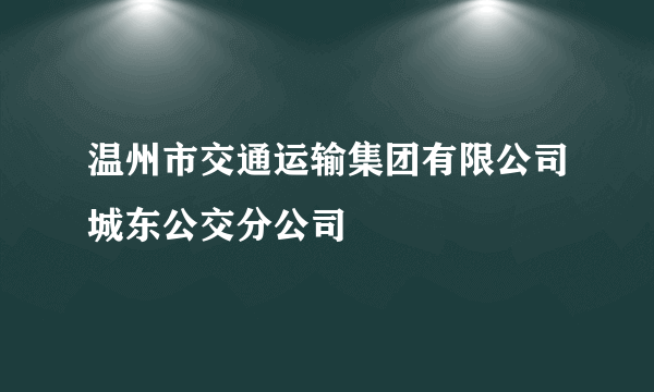 温州市交通运输集团有限公司城东公交分公司