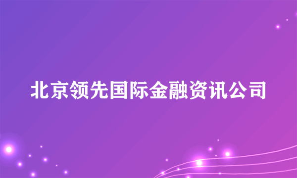 北京领先国际金融资讯公司