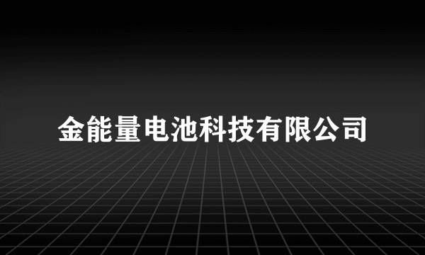 金能量电池科技有限公司