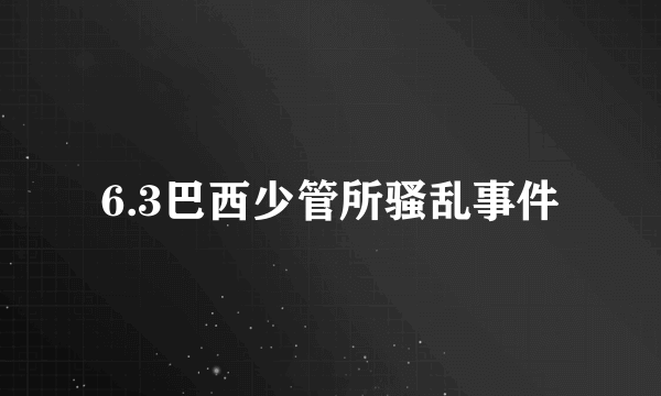 6.3巴西少管所骚乱事件