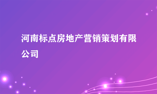 河南标点房地产营销策划有限公司