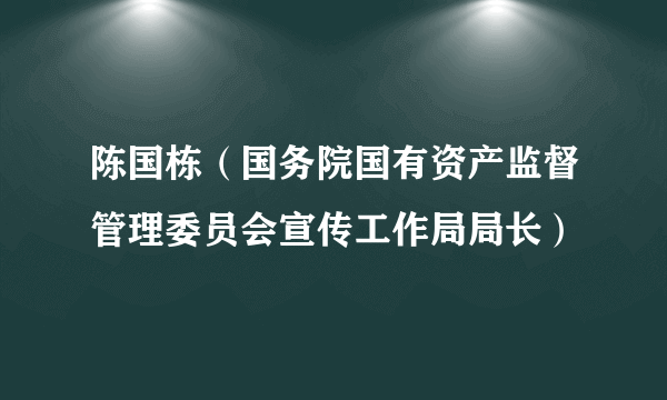 陈国栋（国务院国有资产监督管理委员会宣传工作局局长）