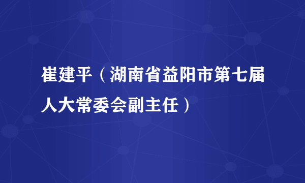 崔建平（湖南省益阳市第七届人大常委会副主任）