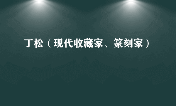 丁松（现代收藏家、篆刻家）