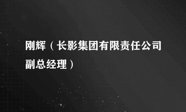 刚辉（长影集团有限责任公司副总经理）