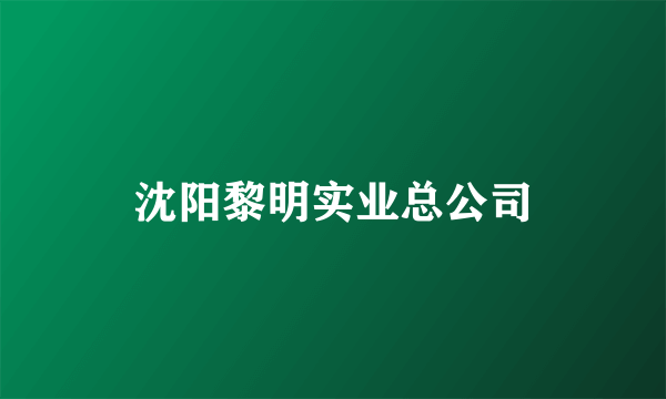 沈阳黎明实业总公司