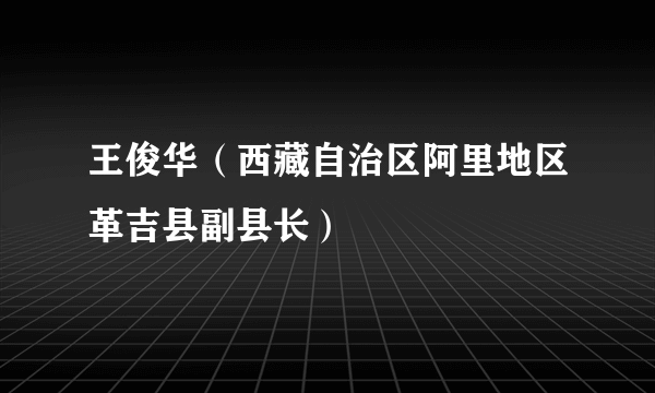 王俊华（西藏自治区阿里地区革吉县副县长）