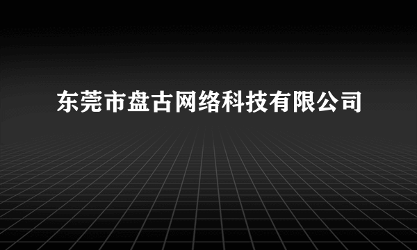 东莞市盘古网络科技有限公司