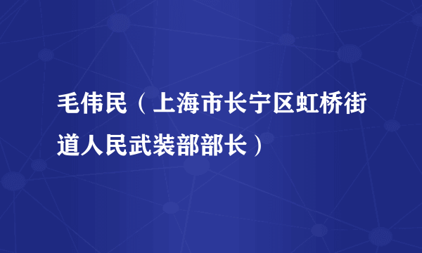 毛伟民（上海市长宁区虹桥街道人民武装部部长）