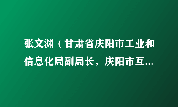 张文渊（甘肃省庆阳市工业和信息化局副局长，庆阳市互联网信息办公室副主任（兼））