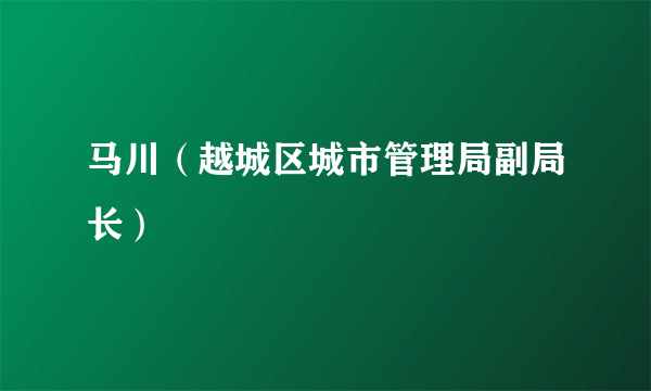 马川（越城区城市管理局副局长）