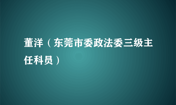 董洋（东莞市委政法委三级主任科员）