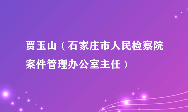 贾玉山（石家庄市人民检察院案件管理办公室主任）