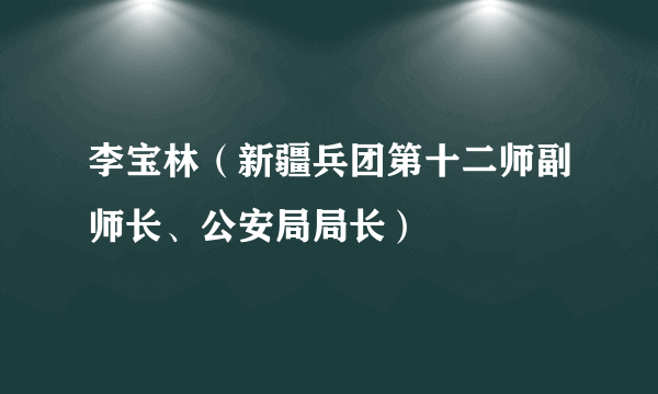 李宝林（新疆兵团第十二师副师长、公安局局长）