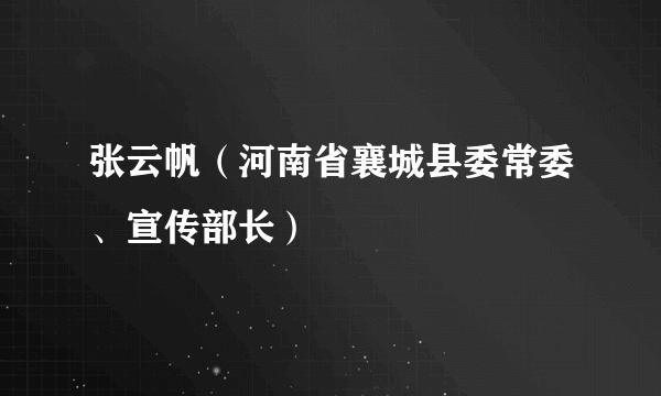 张云帆（河南省襄城县委常委、宣传部长）